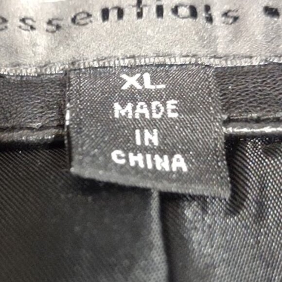 COLEBROOK BLACK ALL LEATHER TRENCHCOAT SNAPS FAUX BUTTON LINED FAUX BELT SIZE XL - Picture 11 of 16